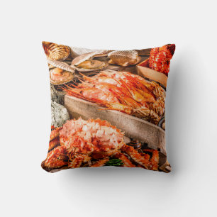 Seafood cuisine plate as an ocean gourmet dinner b cushion