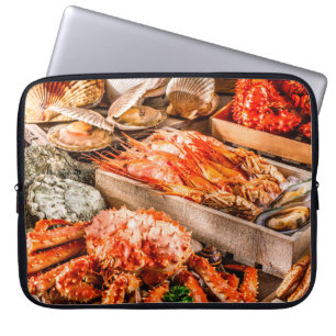 Seafood cuisine plate as an ocean gourmet dinner b laptop sleeve
