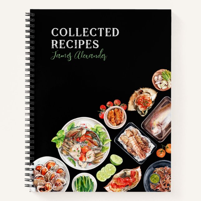 Seafood Cuisine Recipe Black Journal (Front)