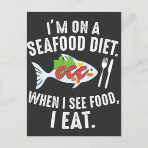 Seafood Diet Funny Sea Food Joke Postcard