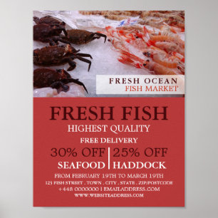 Seafood Display, Fishmonger/Wife, Fish Market Poster
