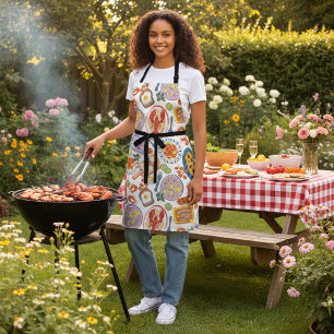 Seafood Feast All-Over Pattern Apron