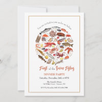 Seafood Feast Dinner Party Invitation