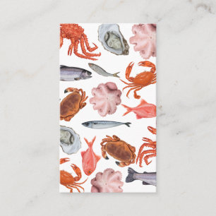 seafood, fish BBQ and fish market Restaurant Business Card
