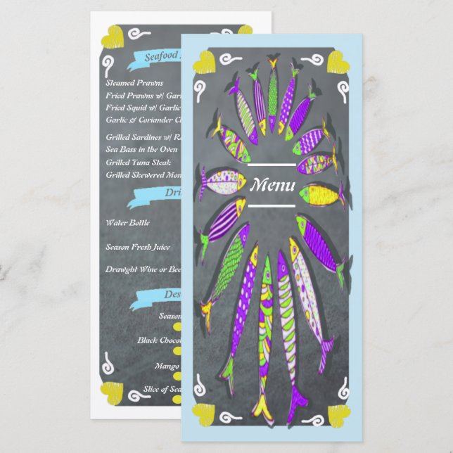 Seafood & Fish Restaurant Menu (Front/Back)