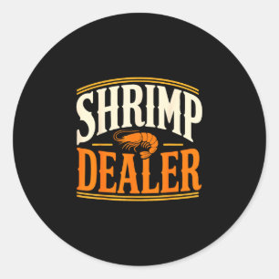 Seafood market shrimping classic round sticker