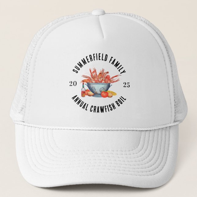 Seafood Matching Family Crawfish Boil Custom Trucker Hat (Front)