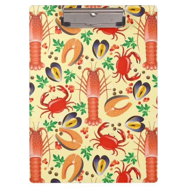 Seafood Pattern Clipboard (Front)
