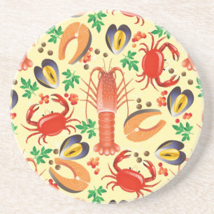 Seafood Pattern Coaster