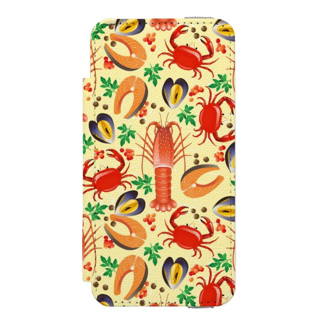 Seafood Pattern Incipio iPhone Wallet Case (Folio Front)
