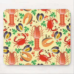 Seafood Pattern Mouse Mat