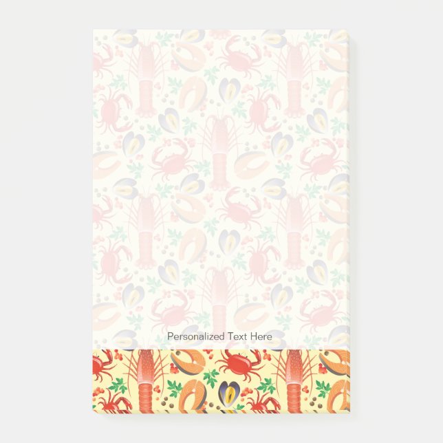Seafood Pattern Post-it Notes (Front)