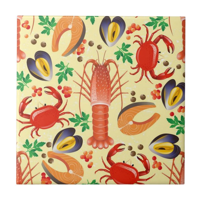 Seafood Pattern Tile (Front)
