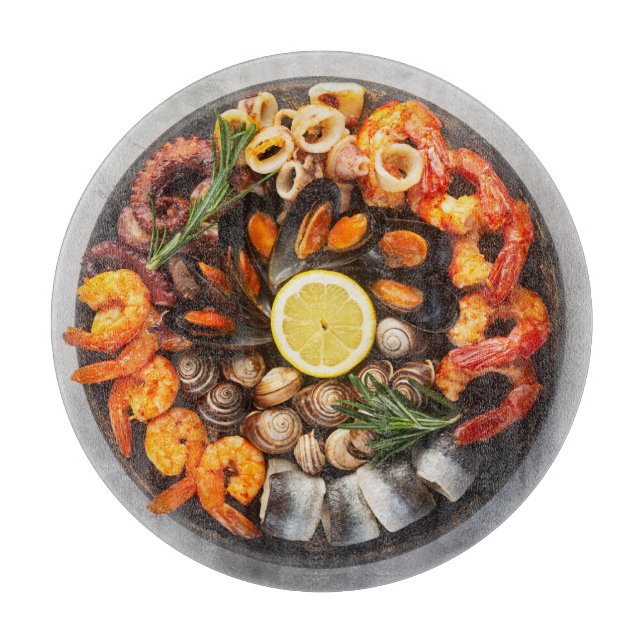 Seafood Platter Cutting Board (Front)