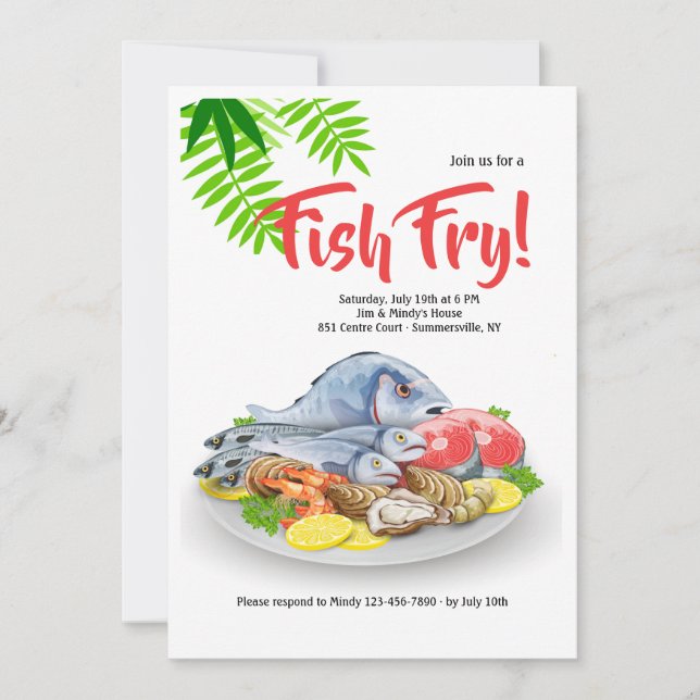 Seafood Platter Invitation (Front)