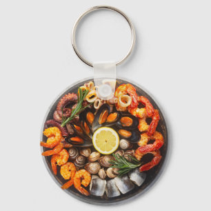 Seafood Platter Key Ring