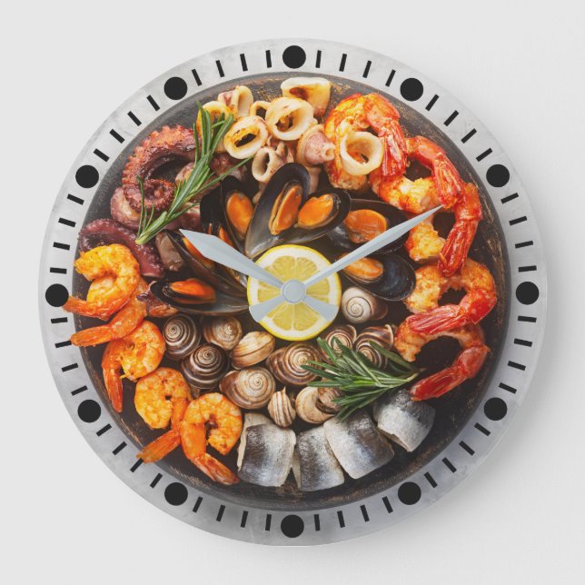 Seafood Platter Large Clock (Front)
