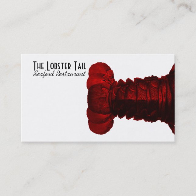Seafood Red Lobster Tail Business Card in Red (Front)