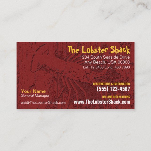 Seafood Restaurant Business Card (Front)