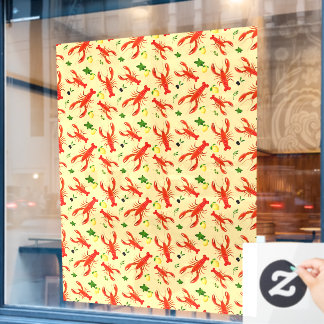 Seafood Restaurant Lobster Pattern Large Window Cling