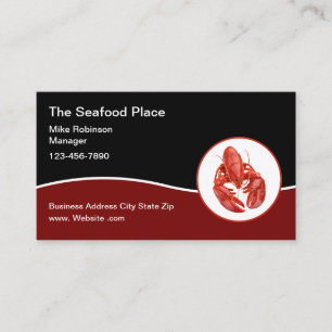 Seafood Restaurant Modern Lobster Business Cards