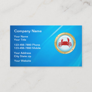 Seafood Restaurant Nautical Business Card