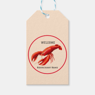 Seafood restaurant welcome red lobster Personalise Gift Tags