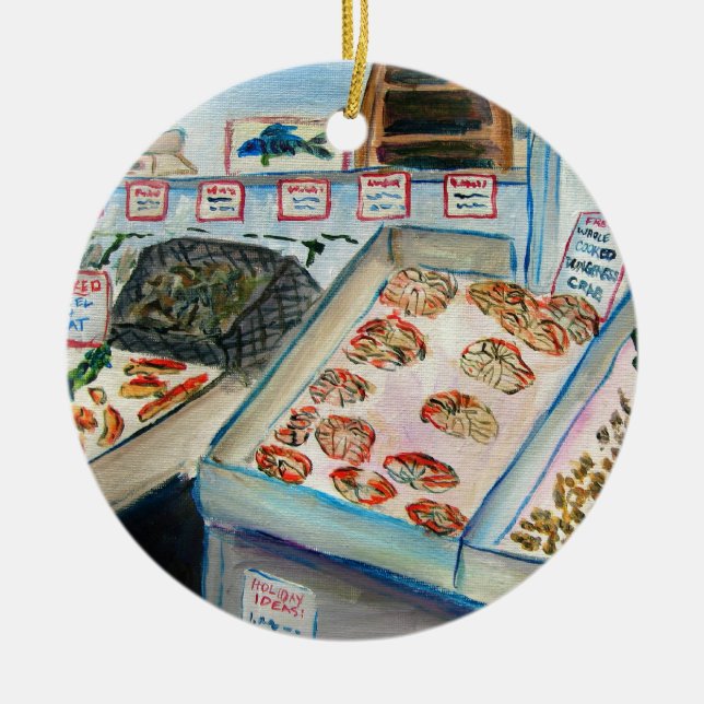 Seafood Sale Ornament (Pike Place - Seattle, WA) (Front)
