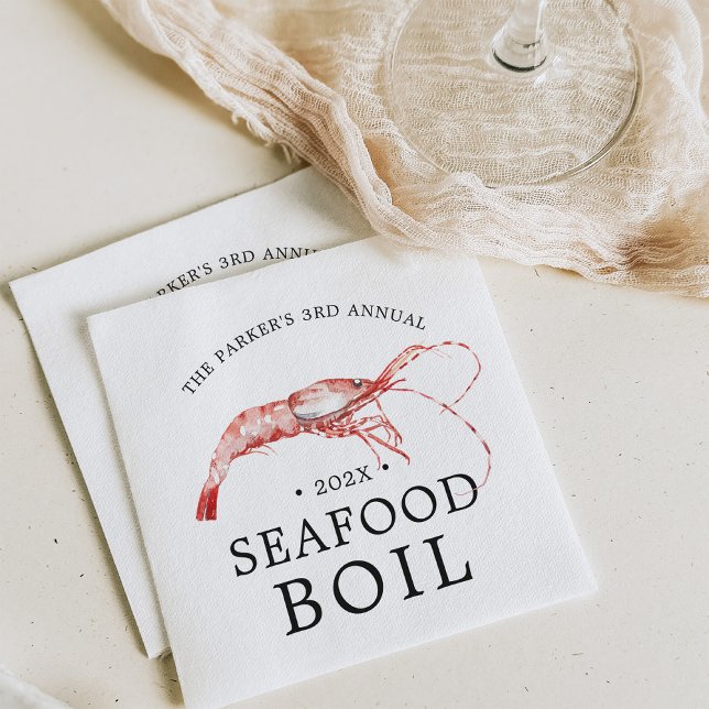 Seafood/Shrimp Boil Themed Party Napkin (Creator Uploaded)