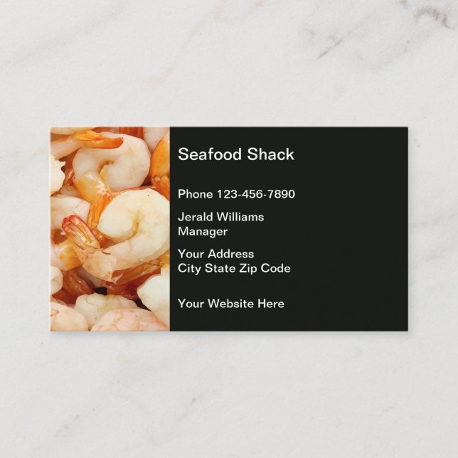 Seafood Shrimp Theme Business Card (Front)