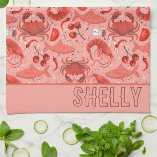Seafood spectacular tea towel