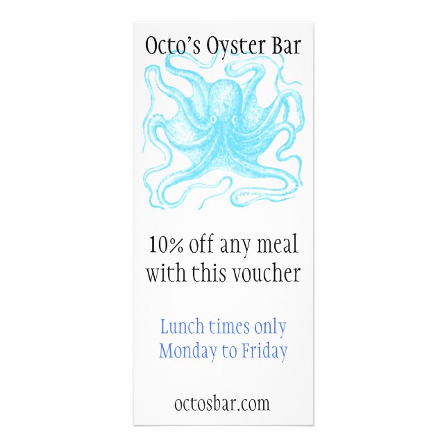 Seafood themed promotional card (Front)