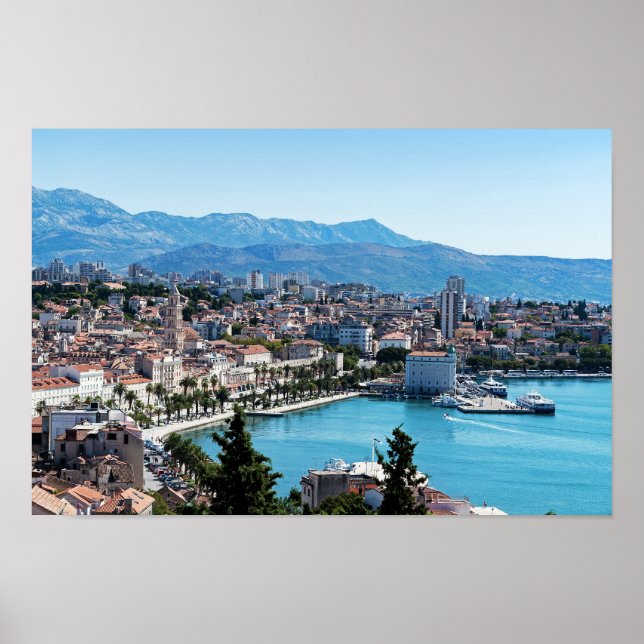 Seafront view on Split city - Dalmatia, Croatia Poster (Front)