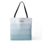 Seaglass Aqua Watercolor Ombre Monogram