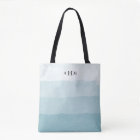 Seaglass Aqua Watercolor Ombre Monogram