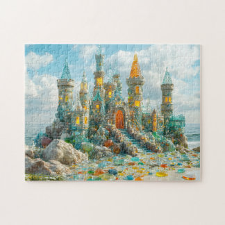 Seaglass Castle Coastal Ocean Crystal Palace Jigsaw Puzzle