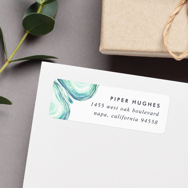 Seaglass Geode Return Address Label (Creator Uploaded)