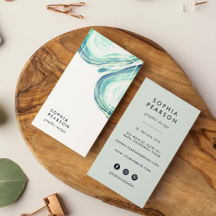 Seaglass Geode Vertical Social Media Business Card