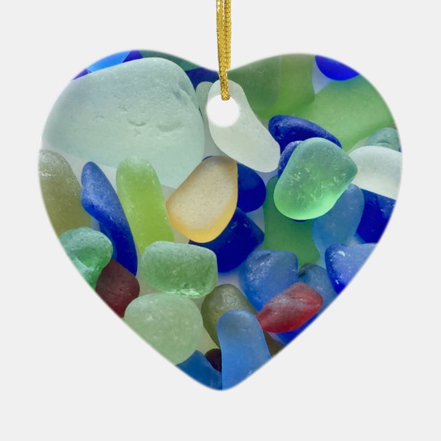 Seaglass heart ornament (Front)