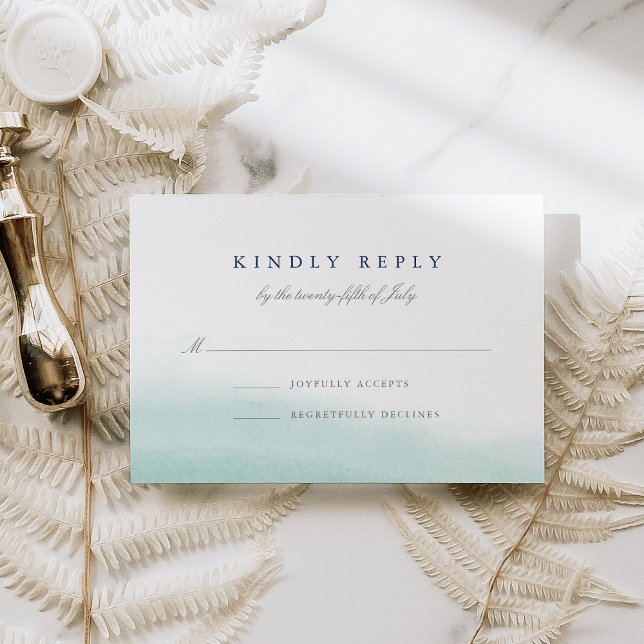 Seaglass Tides Wedding RSVP Card (Creator Uploaded)