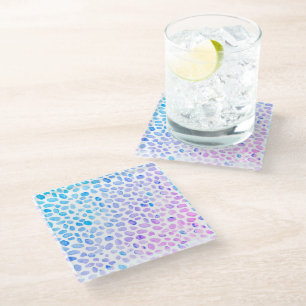 Seaglass Watercolor Painting Beach Glass Coaster