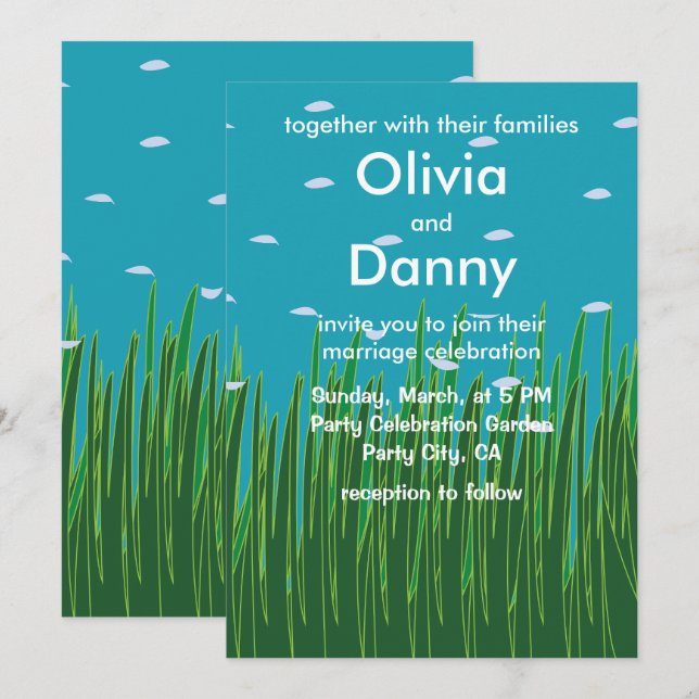 Seagrass Meadow Underwater Seaside Beach Wedding Invitation (Front/Back)