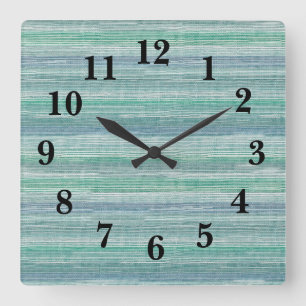 Seagrass Texture Beach Decor Square Wall Clock