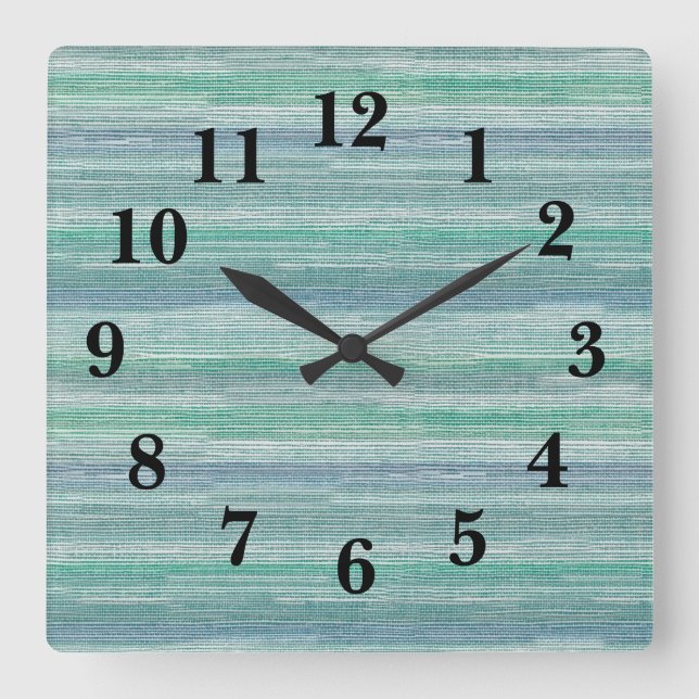 Seagrass Texture Beach Decor Square Wall Clock (Front)