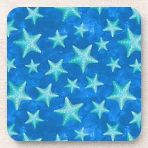 Seagreen Navy Starfish Summer Beach Nautical Coaster