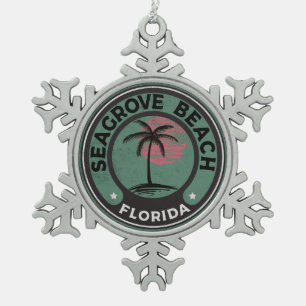 Seagrove Beach Florida 30A Emerald Coast 30 A Snowflake Pewter Christmas Ornament