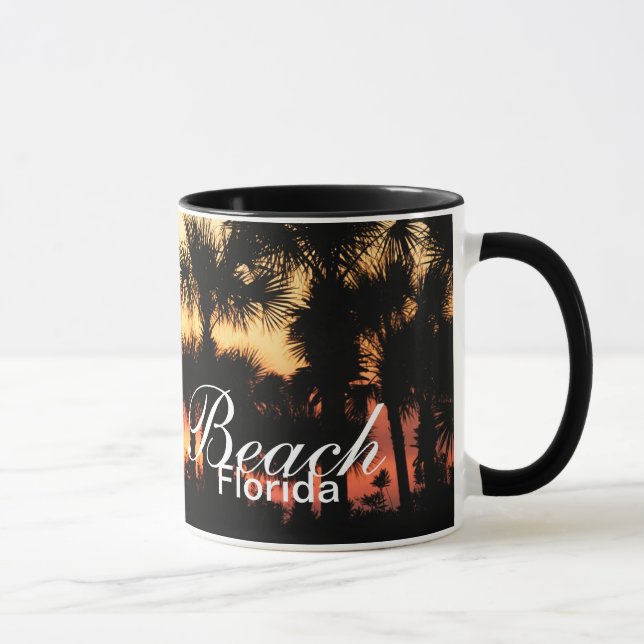 Seagrove Beach, Florida - Sunset and palm trees Mug (Right)