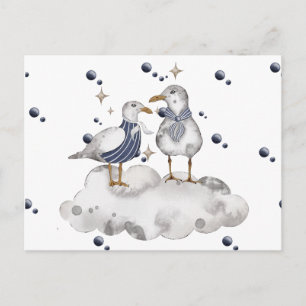 Seagull Adventure Postcard Coastal Seaside Art