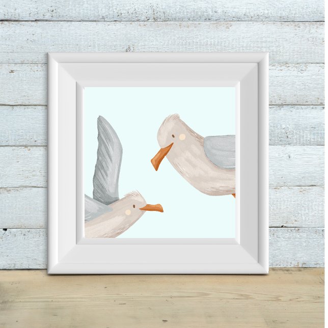 Seagull Adventures - Kids Coastal Art Print (Creator Uploaded)