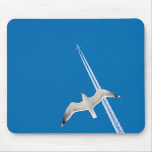 Seagull and aeroplane mouse mat
